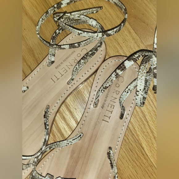 NEW CORNETTI VULCANELLO SNAKE PRINT LEATHER SANDAL SIZE 37 - Picture 5 of 6